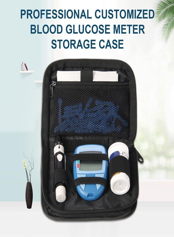 GENCAM Diabetes Supply Case, Diabetic Organizer For Test Strips With Mesh Pocket, Portable Diabetes Testing Kit bag, Travel Blood Glucose Meter Glucometer Storage Bag, Glucose Monitor Case - Image 4